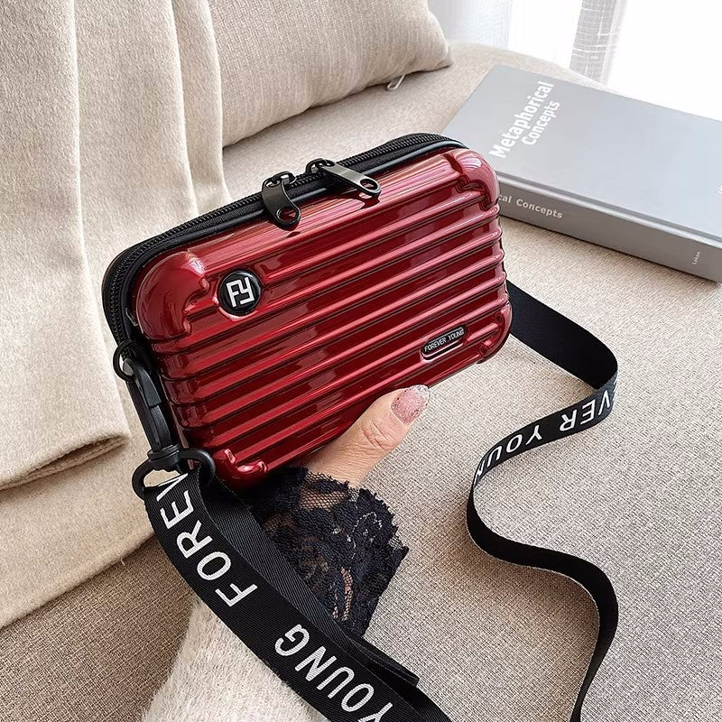 Stylish PC Hard Shell Cosmetic Bag with Adjustable Strap, Waterproof and Lightweight Travel Organizer for Everyday Use