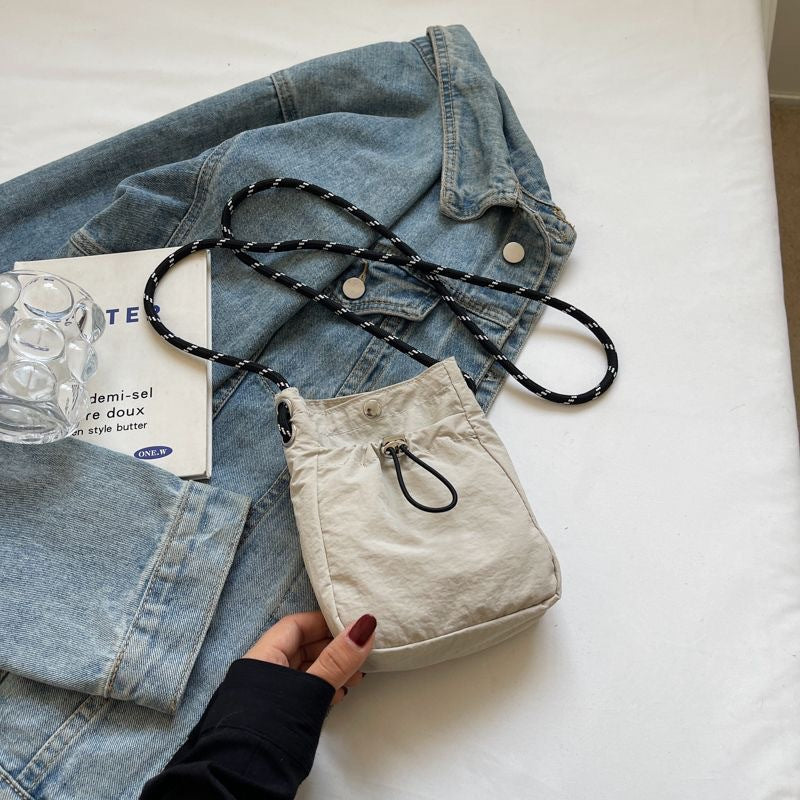 Spring New Women's Bag Nylon Casual Messenger Bag Convenient Travel Mobile Phone Bag Simple All-Match Shoulder Small Square Bag