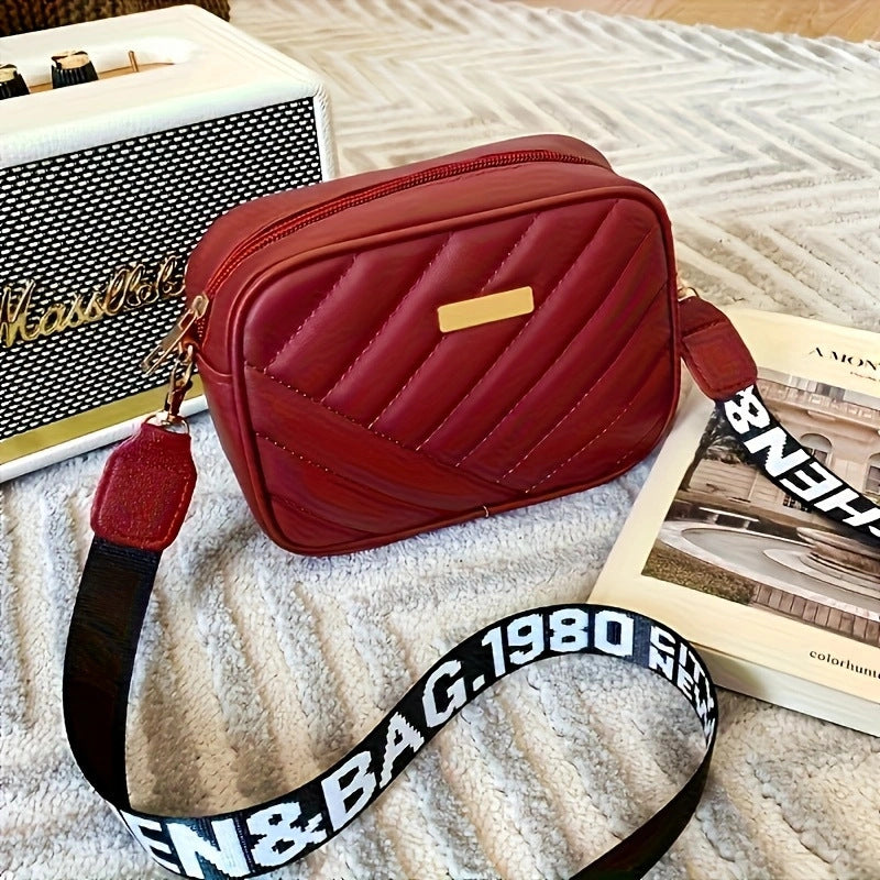Stylish Quilted Crossbody Bag for Women with Trendy Printed Strap and Compact Design Perfect for Daily Use