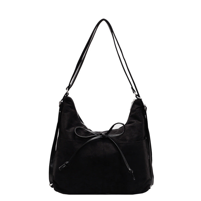 2025 New Fashion Women's Large Capacity Tote Bag with Drawstring Detail, Urban Minimalist Style for Daily Commute and Shoulder Carry