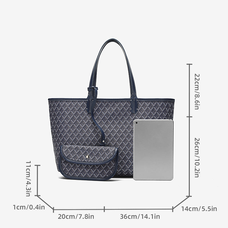 Large Capacity Dog Teeth Bag Women's One Shoulder Combination Bags Shopping Bag Printed Portable Tote Bag