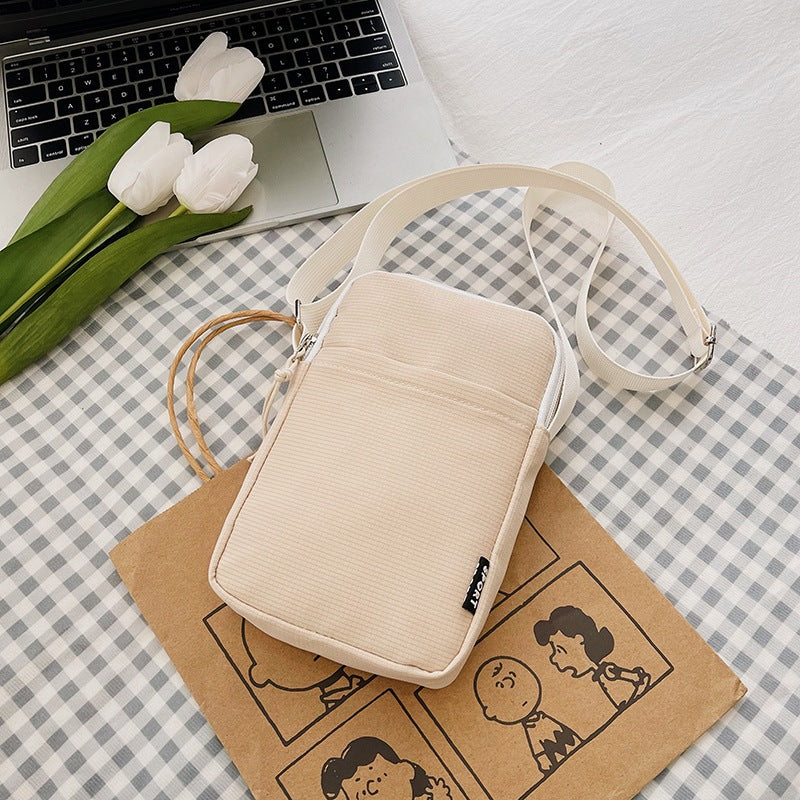 Trendy Simple Casual Shoulder Messenger Bag New Fashion Cell Phone Bag Street Travel Western Style Small Square Bag