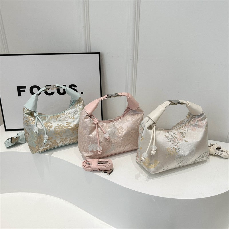 Women's Cross-Body Bag New Chinese Hand Bag New National Style Printed Crossbody Bag Mobile Phone Bag Inner Bag Everyday Joker