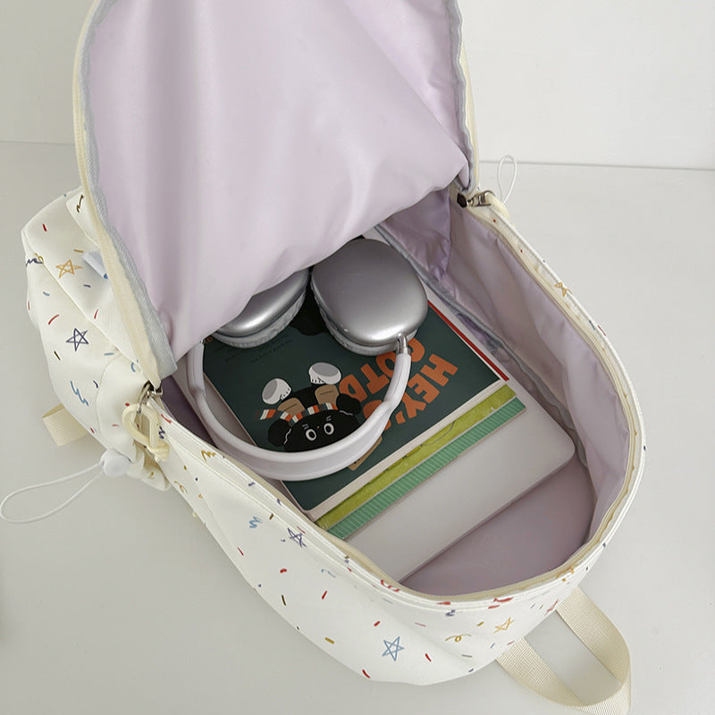Cute Cartoon Print Backpack for Students with Large Capacity and Laptop Compartment, Perfect for School and Daily Use