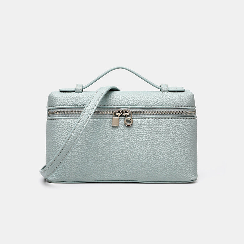Lunch Box Bag PU Leather Women's Simple All-Match Shoulder Crossbody Box Bag Niche Temperament Women's Bag