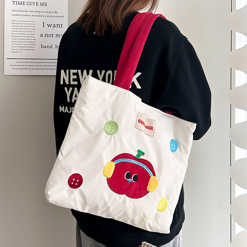 Fashion Shoulder Bag Female Commuter Travel Large Capacity Totes Student Embroidery Tote Bag