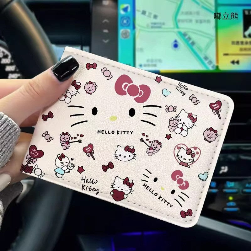 Women's Wallet Cute Cartoon Driving License Card Holder Multiple Card Slots Storage Anti-Degaussing Lightweight Multifunctional Certificate Protective Cover