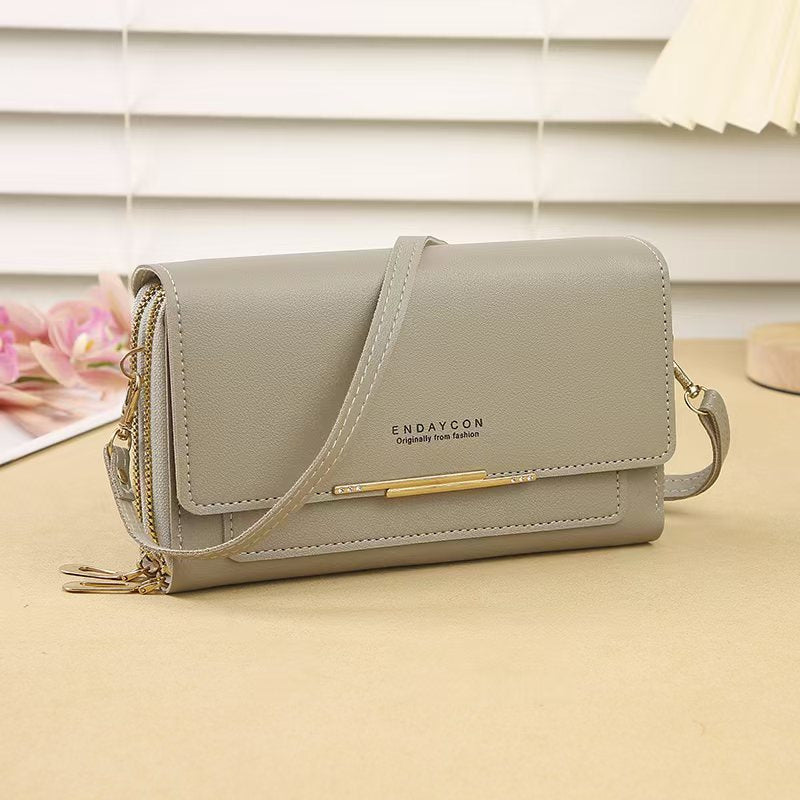 New Ladies Stylish and Versatile Crossbody Wallet Chain Design Card Storage City Simple Style Everyday Joker