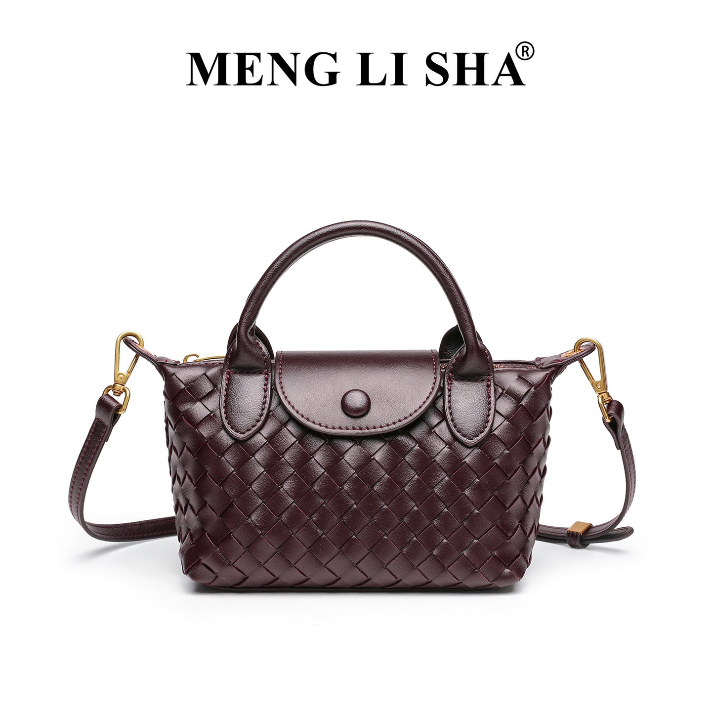 Woven Bag Women's Fashion Longchamps Bag Trendy One-Shoulder Crossbody Dumpling Bag Commuter's All-Matching Portable Small Square Bag