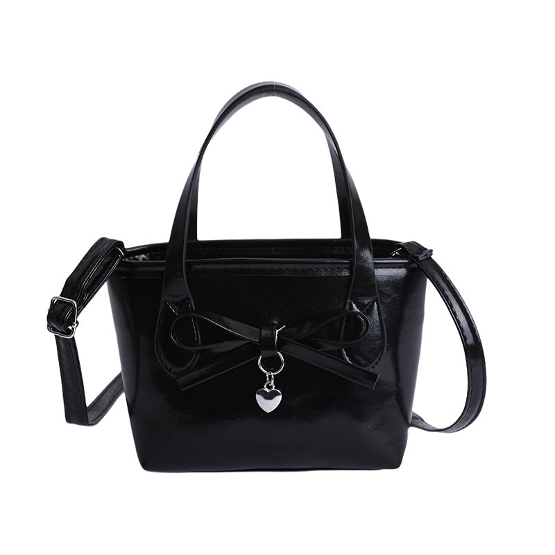 New Fashion Bowknot Bucket Bag Soft Pu Material Portable Crossbody Everyday Joker Practical Design