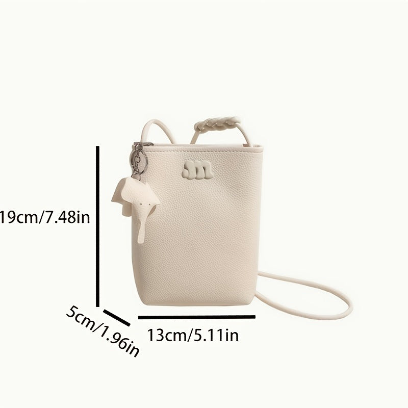 Minimalist PU Crossbody Bag with Magnetic Closure and Soft Texture for Casual Travel