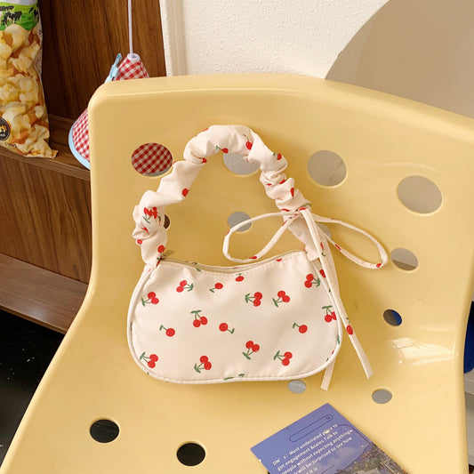 Fresh Sweet Handbags Women 2025 New Fashion Flower Nylon Shoulder Bag Fashion Underarm Bag