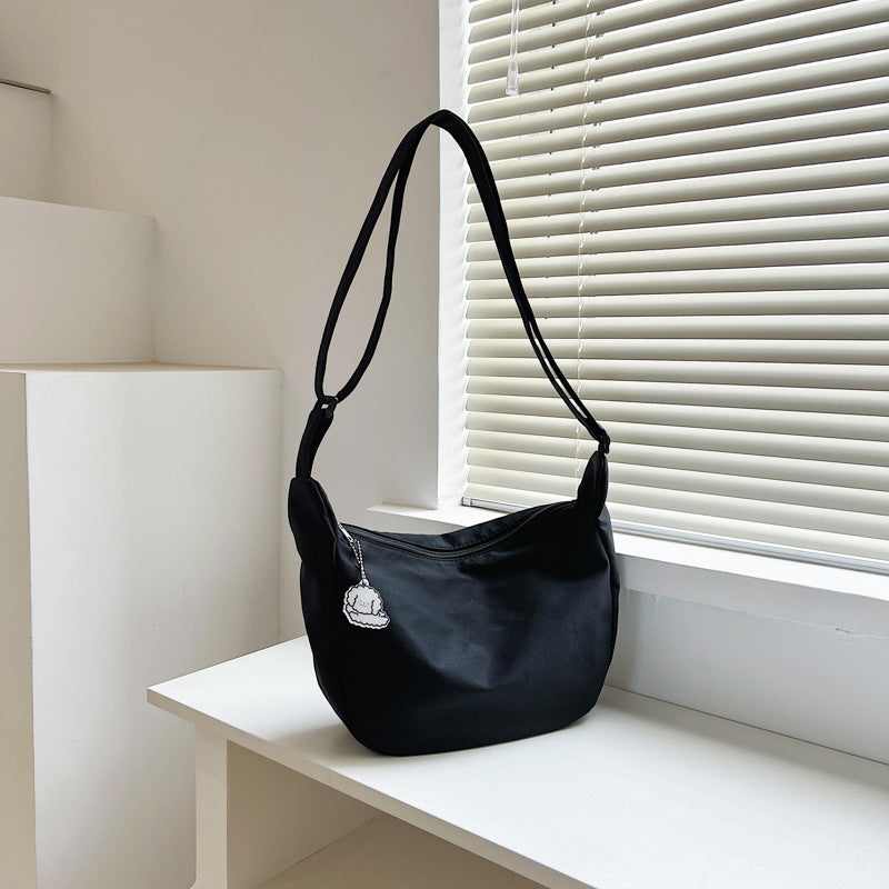 Dumpling Bag Men and Women Korean Shoulder Simple Pure Color Japanese Girl Students' Crossbody Bag