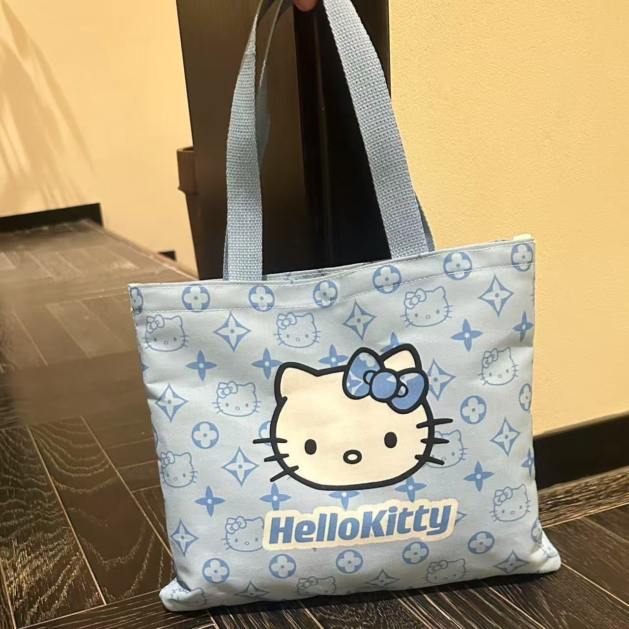 New Kitty Lightweight for Summer All-Match Cartoon Portable Office Worker Fashion Sundries Canvas Handbag