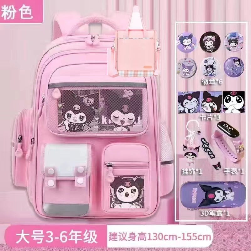 Cartoon Children's Schoolbag Burden-Reducing Spine Protection Large Capacity Breathable Waterproof