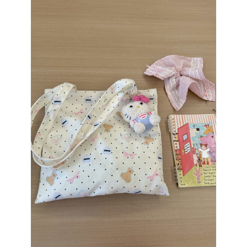 Cute Floral Print Tote Bag for Women 2024 Trendy Canvas Shoulder Bag with Large Capacity Perfect for Daily Commute and Travel