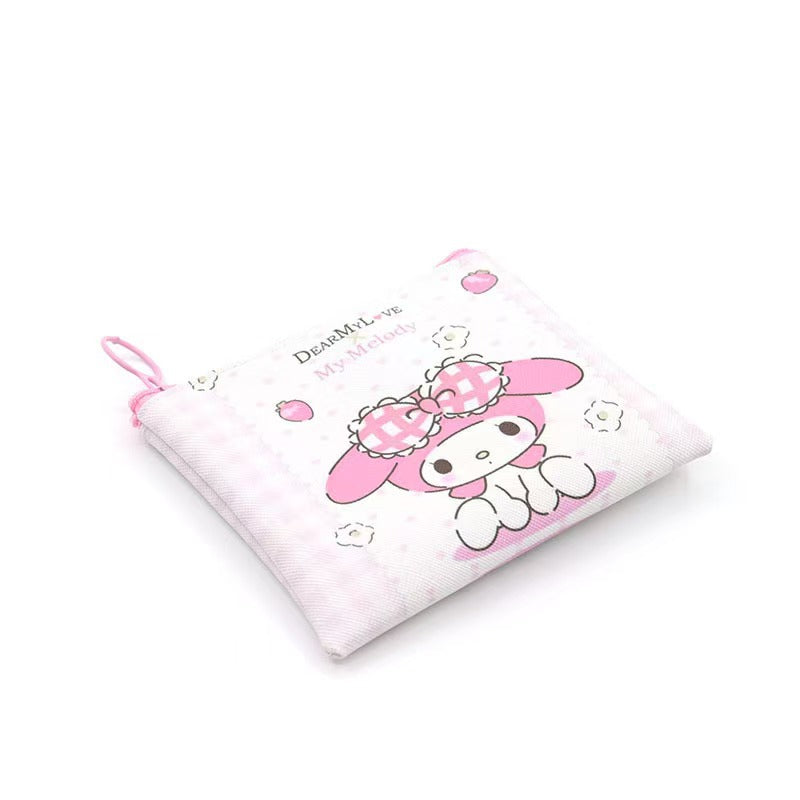 Cute My Melody Mini Wallet for Kids and Students with Drawstring Design and Cartoon Print