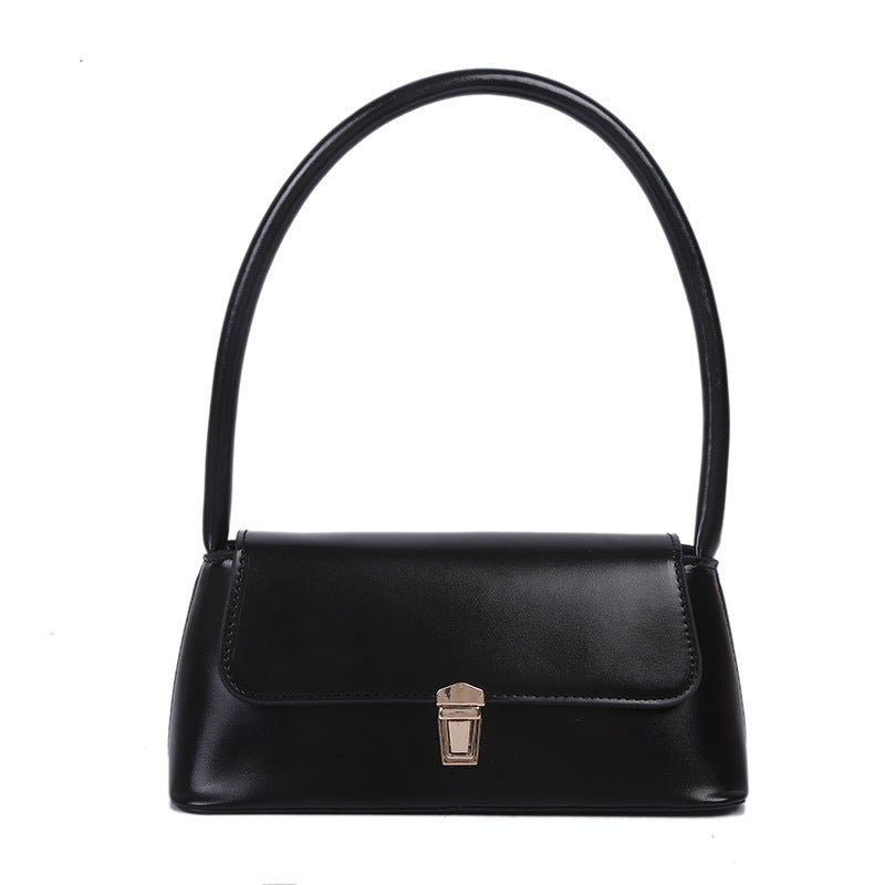 Vintage Chic Mini Tote Bag with Gold Clasp and Curved Handle for Everyday Style