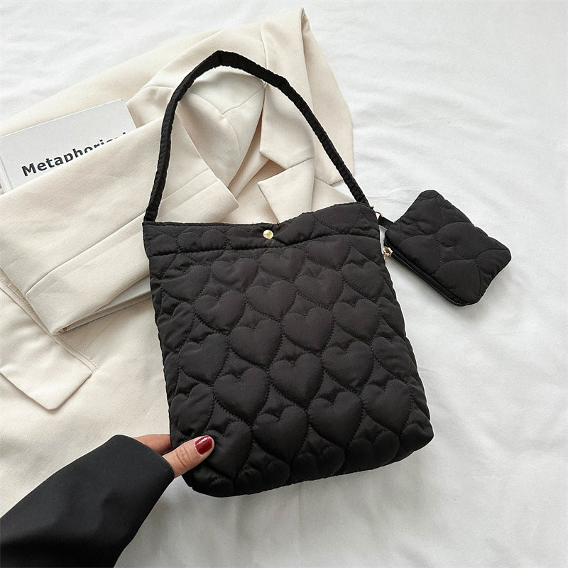 Tote Bag Women's New Fashion Retro Large Capacity Handbag Simple Casual Student Shoulder Bag