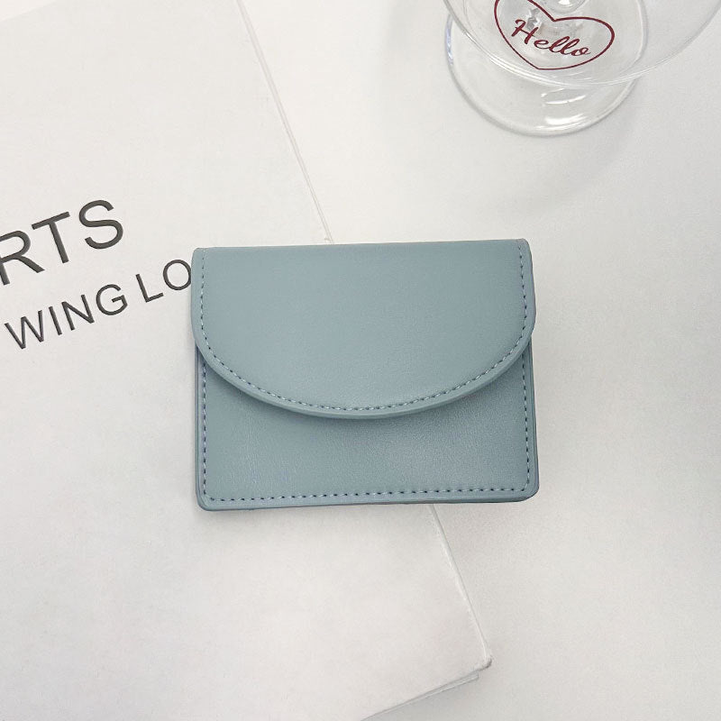 Korean Style New Women's Coin Purse Solid Color Simple Card Holder Multifunctional Lipstick Large-Capacity Wallet
