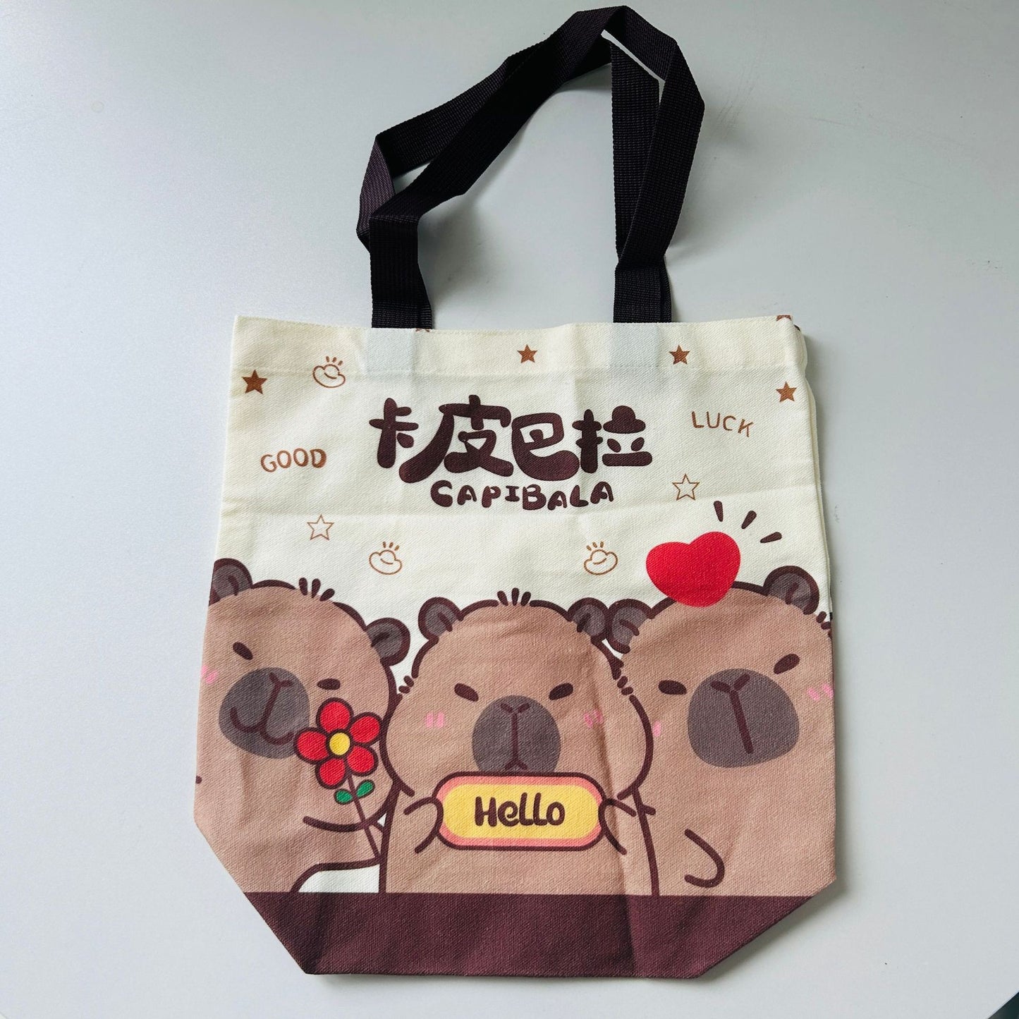 Striped Canvas Tote Bag with Custom Embroidery for Daily Use and Commuting