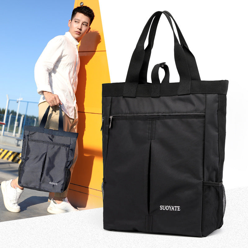 New Men's Handbag Casual and Lightweight Nylon Waterproof Hand Carrying College Students Bag