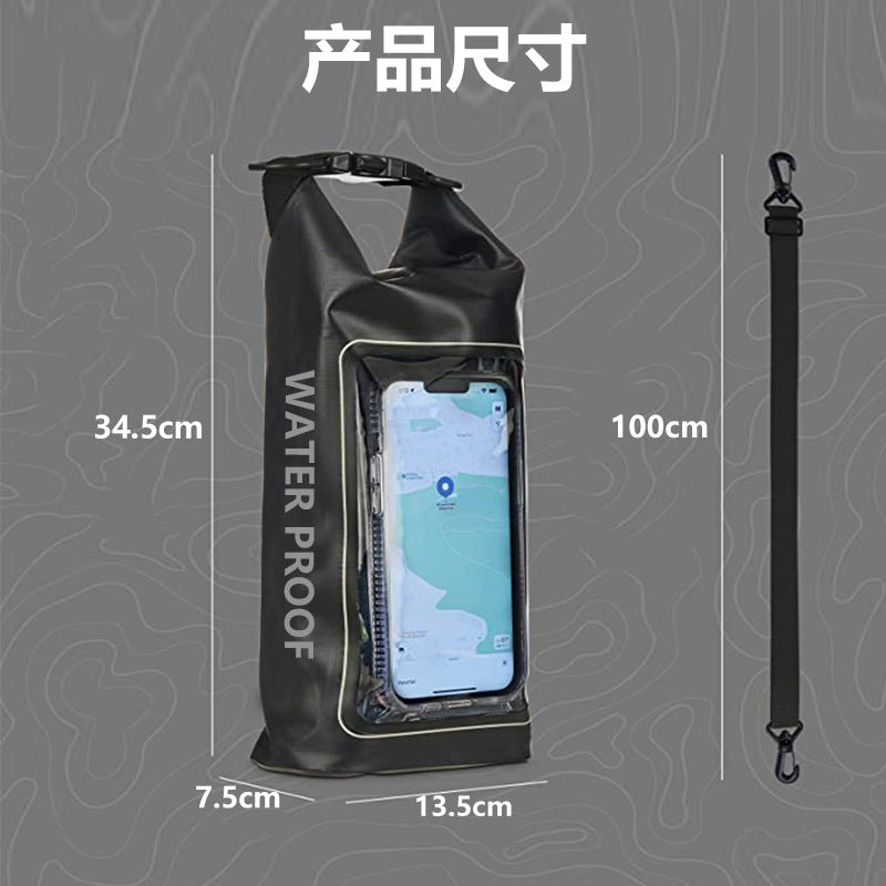 2L Waterproof Crossbody Bag with Touchscreen Phone Pocket for Outdoor Swimming and Hiking