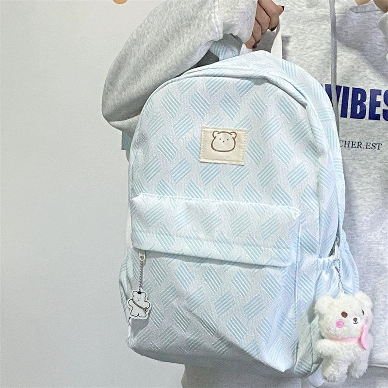 Girl Heart Cute Bear Backpack Korean Style College High School Junior High School Student Large Capacity Schoolbag Computer Casual Backpack