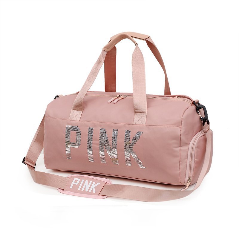 Pink Gym Bag Men's and Women's New Outdoor Travel Bag Portable Large Capacity Nylon Waterproof Shoes Warehouse Bag