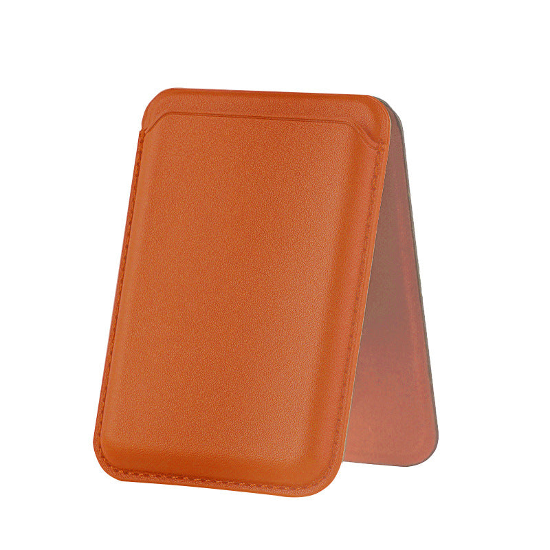 Magnetic Card Holder Stand for Apple 16Pro Max, Magsafe Strong-Magnet Phone A- Frame Stand with Card Slot Leather Case