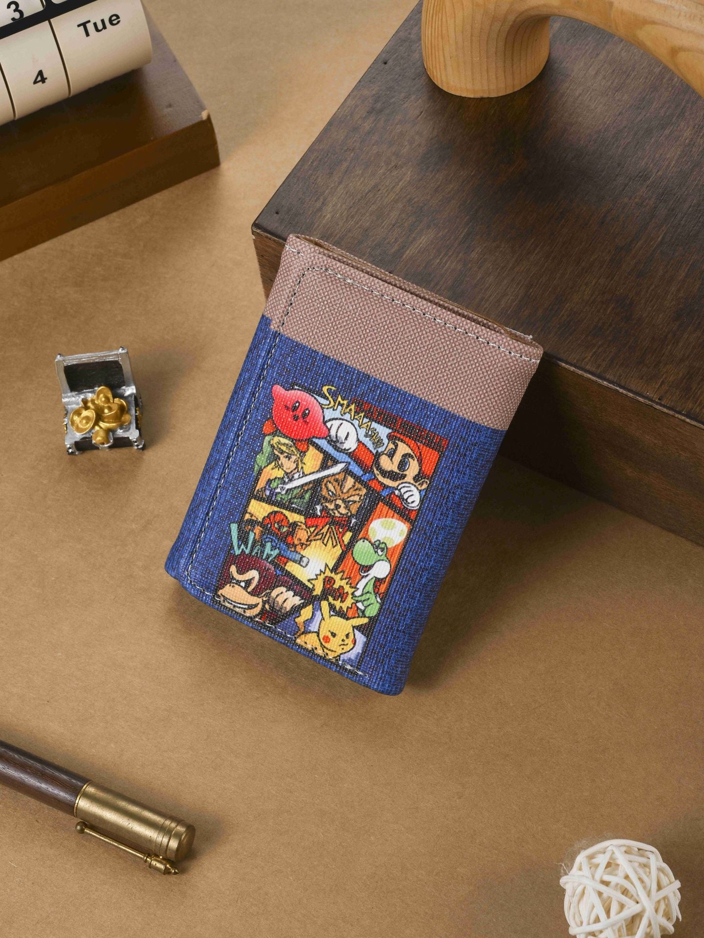 Women's Mario Wallet Cartoon Game Character Tri Fold Card Holder Lightweight Breathable Waterproof Fashion Design