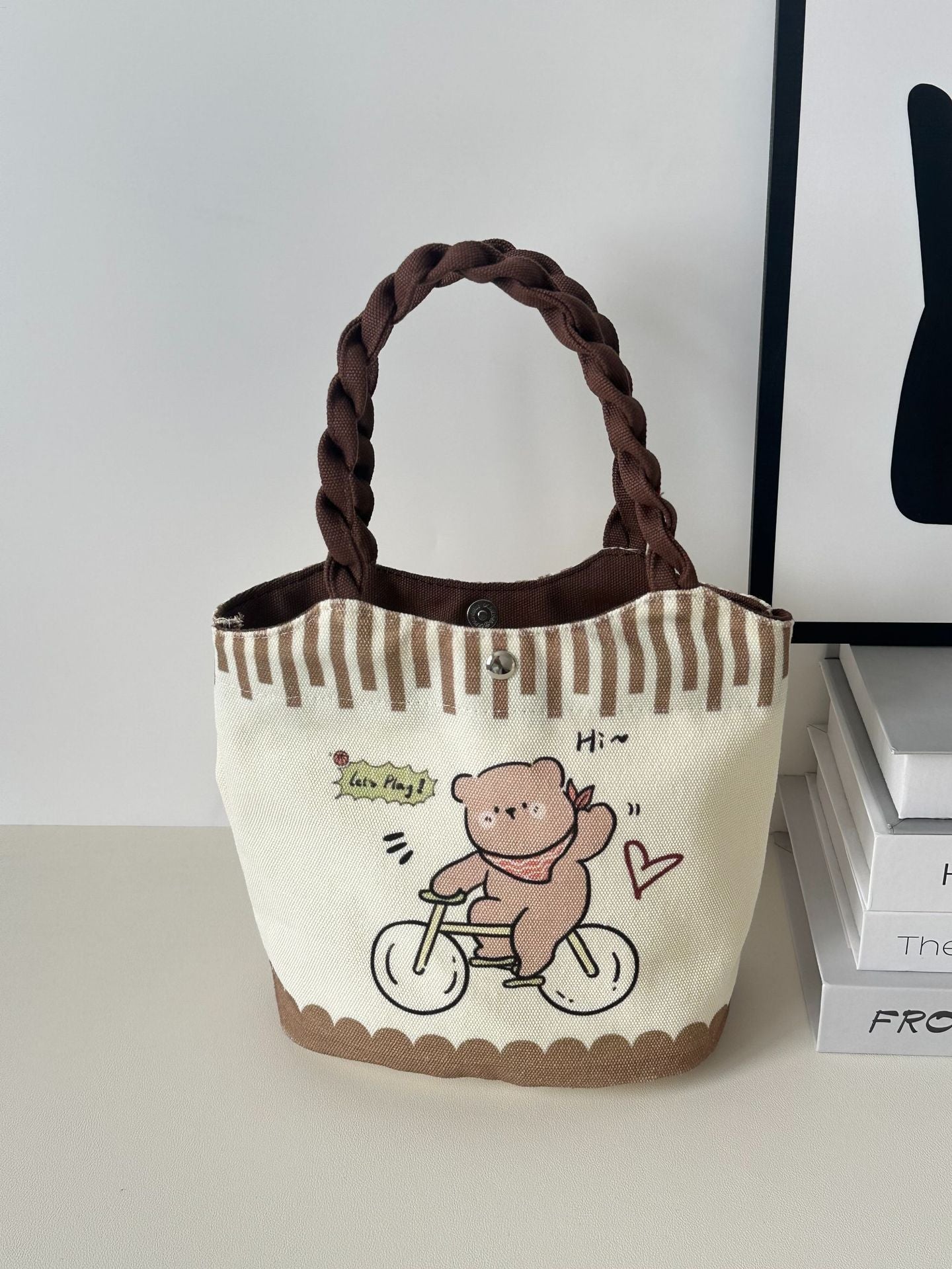 Vegetable Basket Bag Female Cartoon Cute Commuter Hand Carrying Child Storage Lunch Box Lunch Bag