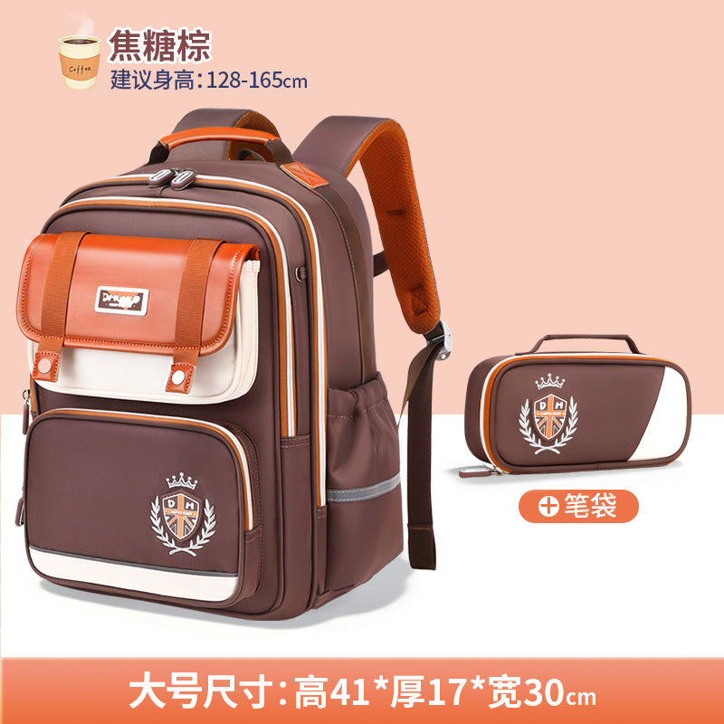 2026 New Kids Backpack for Grades 1-6, Lightweight & Ergonomic Design with Large Capacity, Breathable and Waterproof Oxford Fabric, British Style School Bag with Pencil Case and Study Bag Set