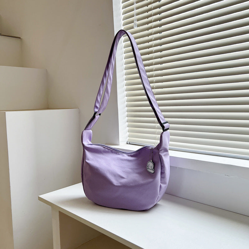 Dumpling Bag Men and Women Korean Shoulder Simple Pure Color Japanese Girl Students' Crossbody Bag