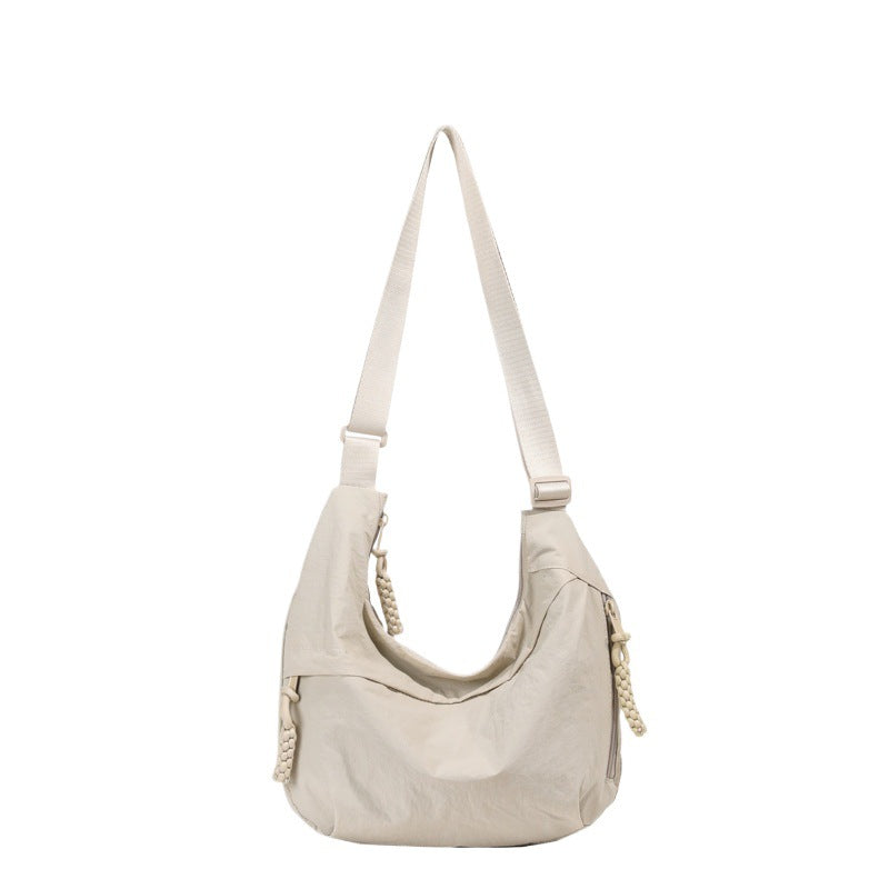 Summer New All-Match Shoulder Bag Travel Messenger Bag Nylon Retro Casual and Lightweight Dumpling Bag