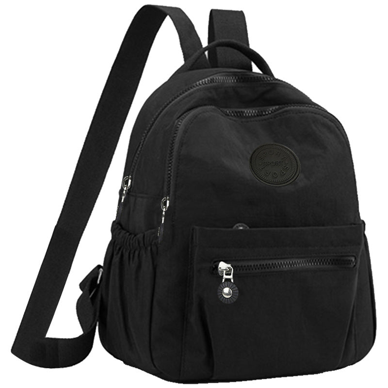 Fashionable Lightweight Nylon Backpack for Women, Large Capacity with Multiple Pockets and Zipper Closure, Perfect for Daily Use and Travel