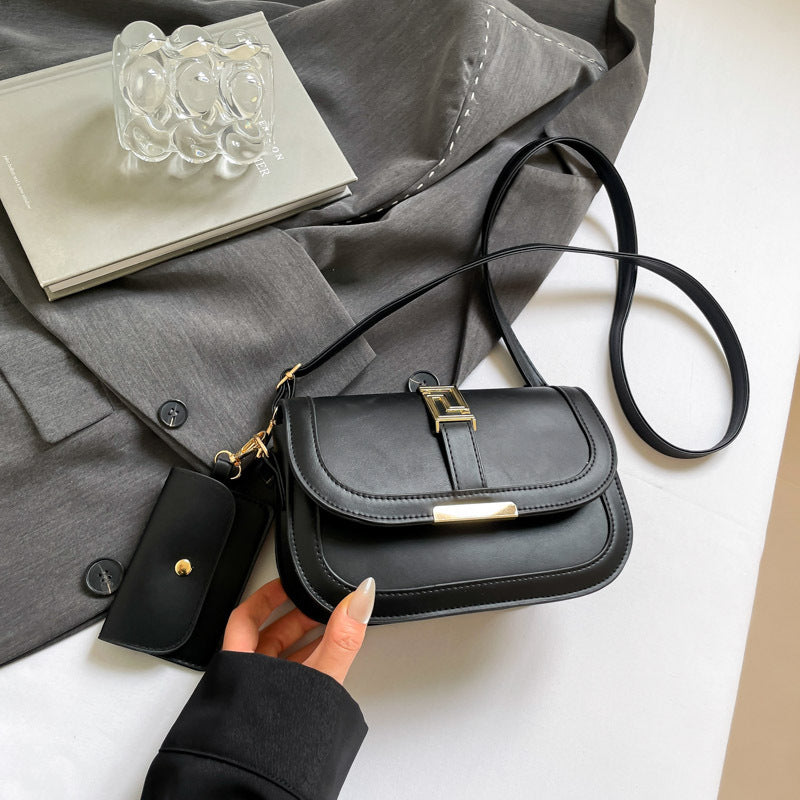 Simple Retro Patchwork Small Square Bag Women's Summer New Good-looking Fashion Korean Style Western Style Shoulder Messenger Bag