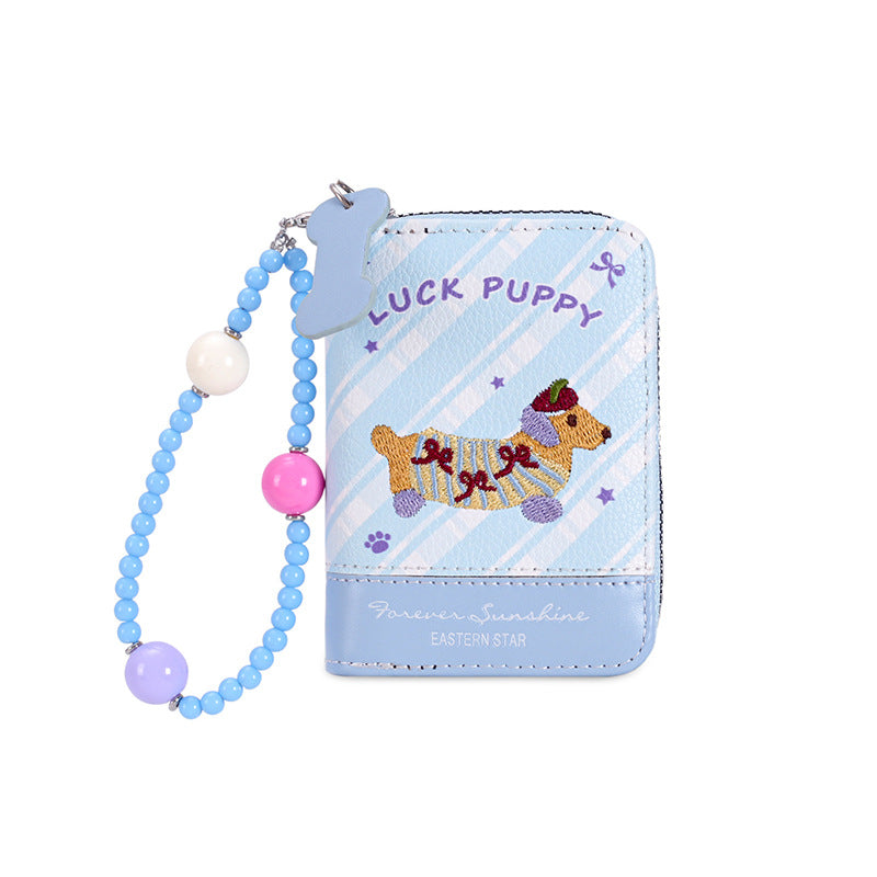 Wallet Ladies New Cute Sausage Dog Beaded Expanding Card Holder One Dopamine Good-looking Small Coin Purse
