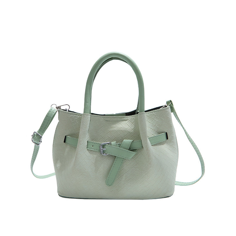 New Urban Simple Style Woven Texture Tote Bag Everyday Joker Practical Handbag