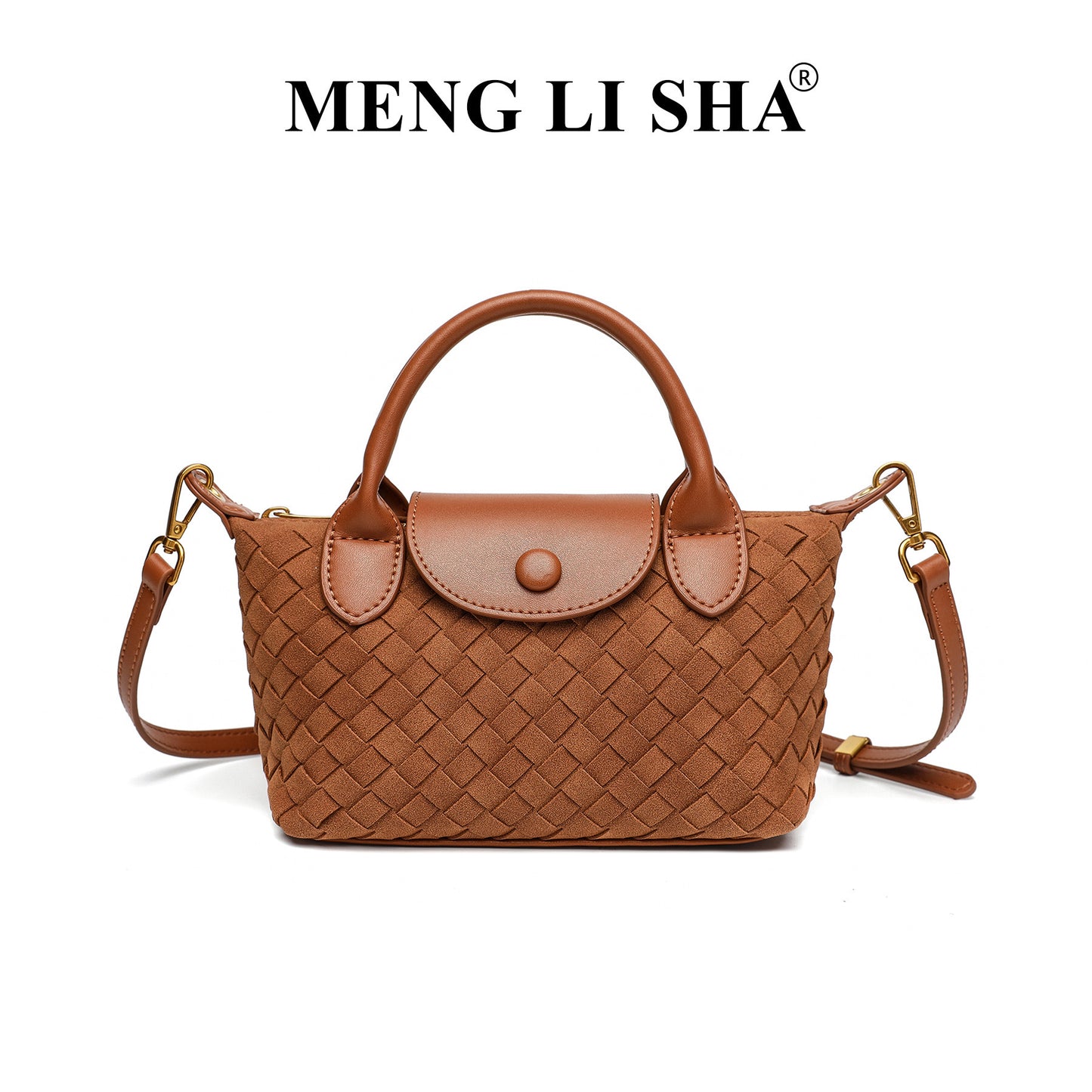 Woven Bag Women's Fashion Longchamps Bag Trendy One-Shoulder Crossbody Dumpling Bag Commuter's All-Matching Portable Small Square Bag