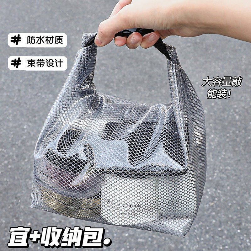 Portable Water-Proof Bag Large Capacity PVC Cosmetic Bag Foldable Storage Bag Girls Travel Packing Bag
