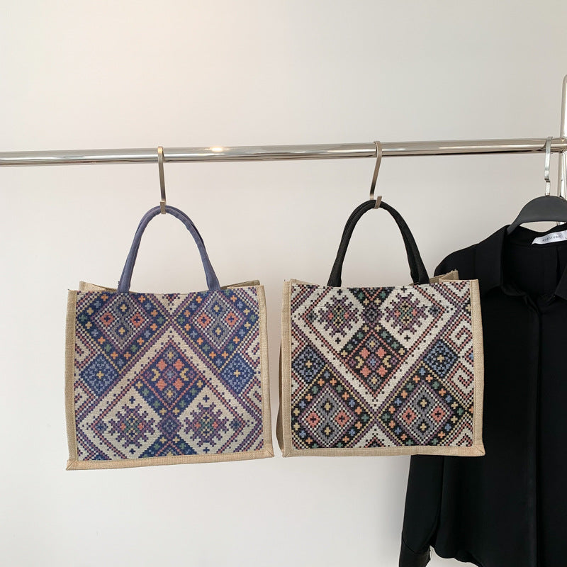 Ethnic Style Cotton and Linen Handbag for Women Summer New Fashion All-Matching Fashion Casual Bag