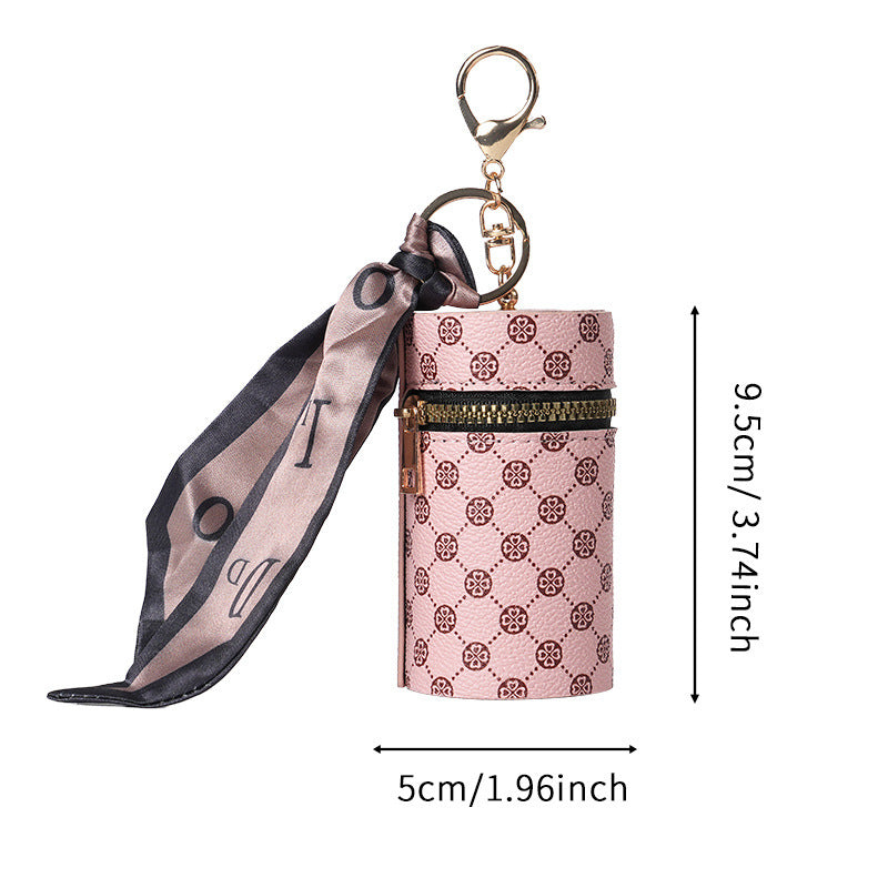 High Luxury Coin Purse Female Pendant Earphone Bag Lipstick Mini Keychain Bag Vintage Bucket Simple Pendant