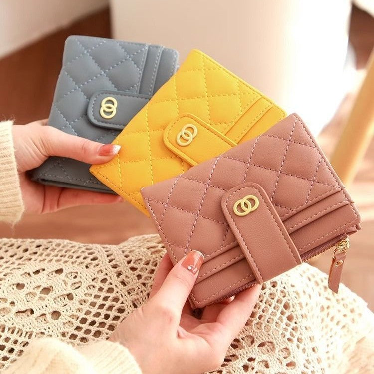 Classic Women's Real Soft Leather Wallet Fashion Solid Color Card Holder Multiple Card Slots Multifunctional Wallet Certificate Card Holder