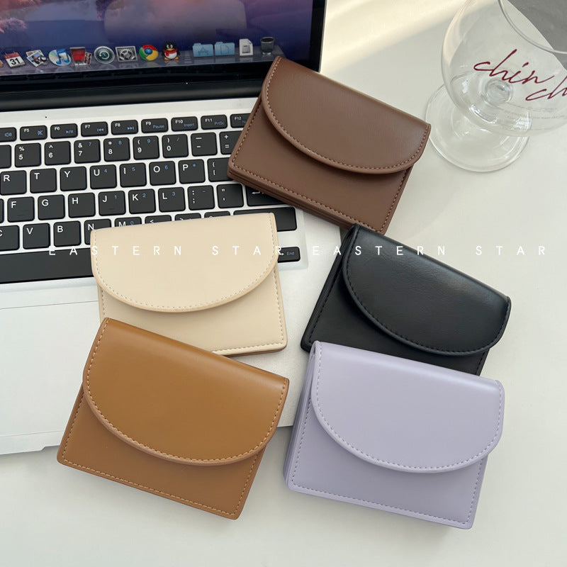 Korean Style New Women's Coin Purse Solid Color Simple Card Holder Multifunctional Lipstick Large-Capacity Wallet