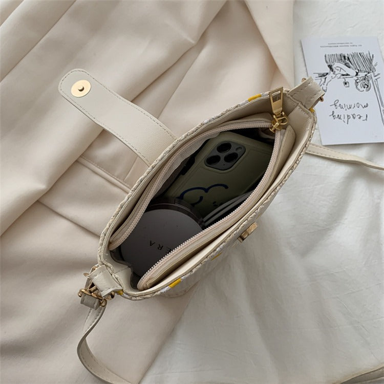 French Texture Popular Bag Women's New Crossbody Bag Women's All-Match One-Shoulder Chain Bucket Bag