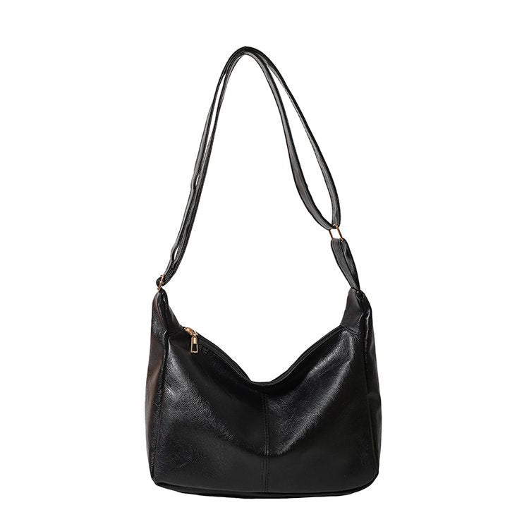 2025 New Fashion Women's Large Capacity Shoulder Tote Bag, Korean Style Retro Casual Commute Water Bucket Bag with Zipper Closure and Inner Phone Pocket