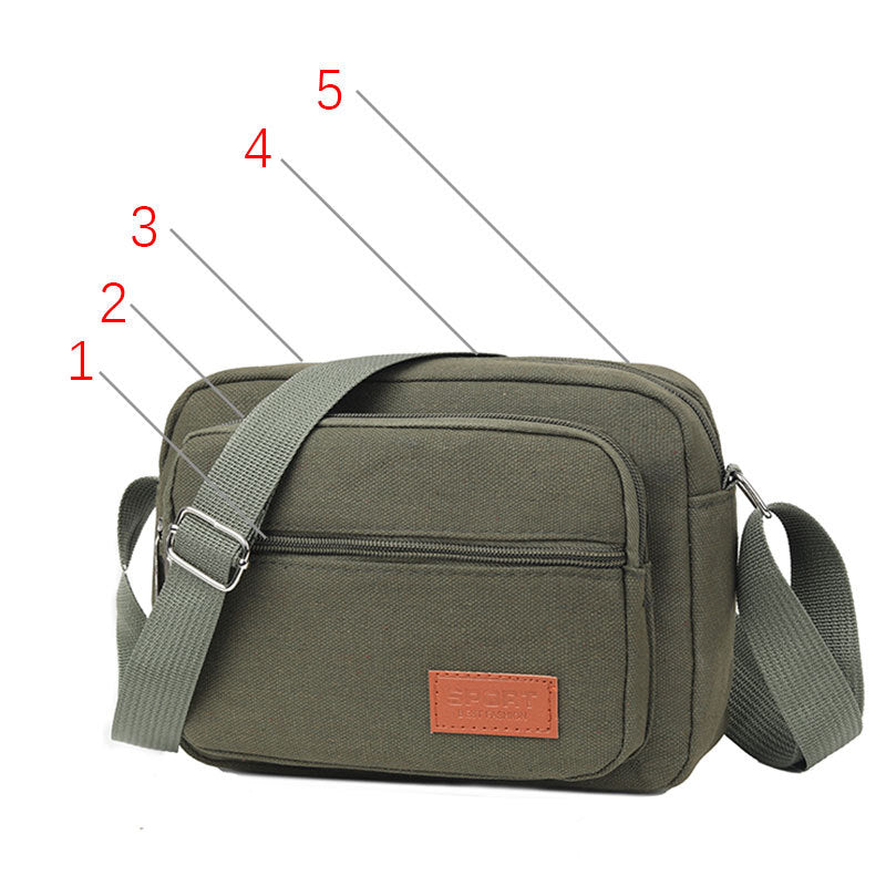 Men's Messenger Bag Shoulder Bag Unisex Multi-Layer Business and Leisure Dual-Use Lightweight and Practical