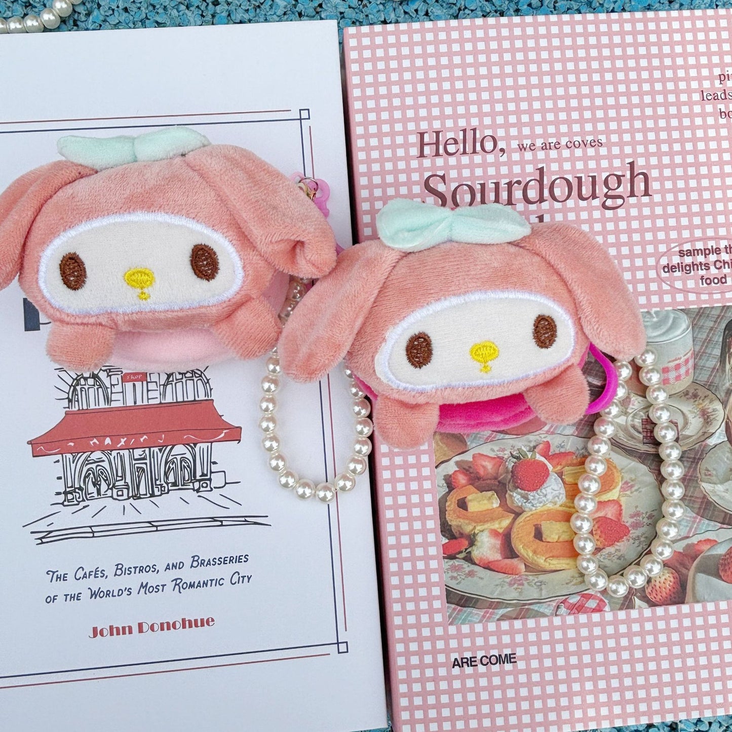 Cute Creative Coin Purse Cartoon Doll Ornaments Bead Necklace Lanyard Small Wallet Coin Bag Storage