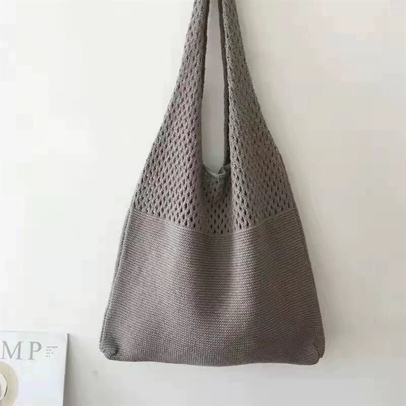 Women's Shoulder Bag Artistic Style Crocheted Daisy Tote Bag Beach Vacation Lightweight Shoulder Bag Leisure Travel Essential Woven Handbag